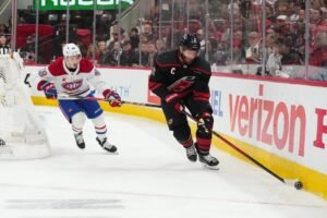 NIKOLAJ EHLERS’ 2ND GOAL IN OT HELPS CANES EVEN SERIES WITH CANADIENS
