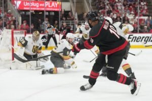 TOMAS HERTL’S LATE GOAL LIFTS GOLDEN KNIGHTS PAST HURRICANES 5-4 TO OPEN STANLEY CUP FINAL